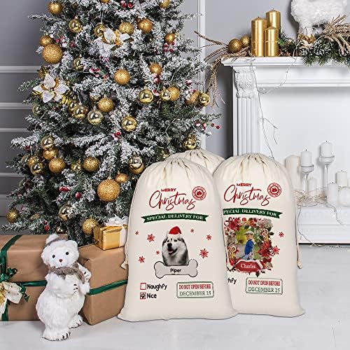 Bageyou Custom Cat Santa Santa vreća Britanska kratkodlaka Santa Torba za božićni poklon sa crtežom pamuk