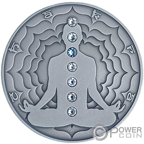 2021 DE CHAKRA Powercoin Vishuddha 2 oz Silver Coin 2000 Francs Kamerun 2021 Antikni završetak