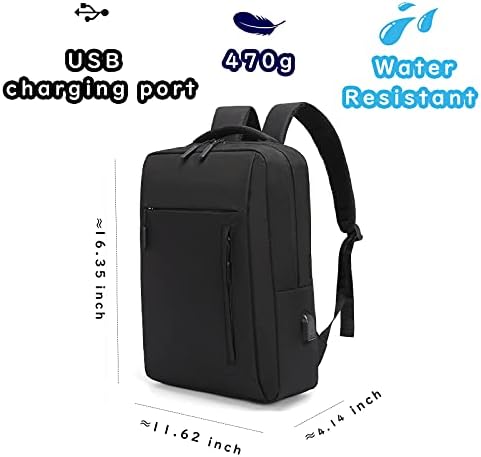 Tolino Travel Laptop ruksak, tanki ruksak za laptop sa USB priključkom za punjenje, vodootporan školski