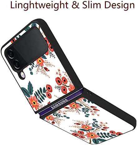 LSL za Samsung Galaxy Z Flip 4 5G Case narandžasti cvijet cvjetnog uzorka dizajn Meki TPU Branik otporan