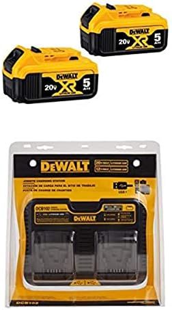 DEWALT DCB205-2 20V MAX XR 5.0AH litijum-jonska baterija, 2-pack W / DCB102 12V stanica za punjenje radnog