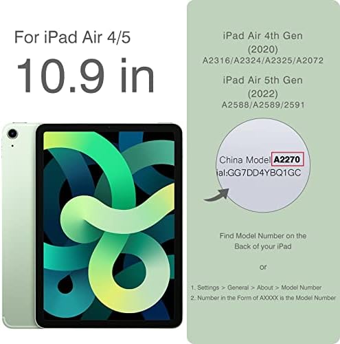 iPad Air 5/4 futrola, iPad Air futrola za proizvodnju za 10,9 inča 2022/2020, automatsko buđenje / spavanje,