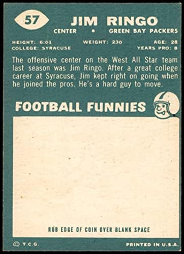 1960. topps 57 Jim Ringo Green Bay Packers Ex paketi Syracuse