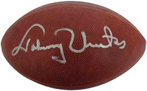 Johnny Units potpisan / autogramirani Colts Duke kožna igra NFL Fudbal JSA 146862 - AUTOGREMENT Fudbalski