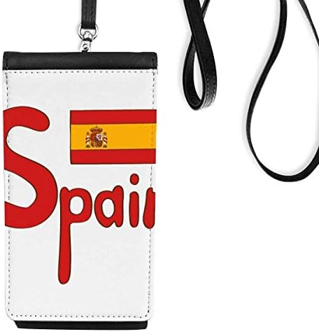 Španjolska Nacionalna zastava Crveni uzorak Telefon novčanik torbica Viseća torbica za mobilne uređaje