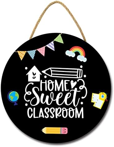 Sokomurg Home Sweet učionica Prijavite se za vrata klase vrata Rustikalni okrugli drva Viseći znak za učionice