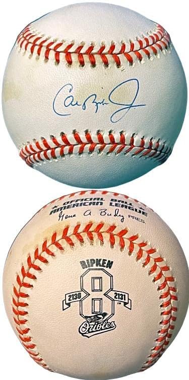 Cal Ripken, Jr. potpisao ROAL Rawlings Službena američka liga br. 8/2131 Logo Baseball - AUTOGREMENA BASEBALLS