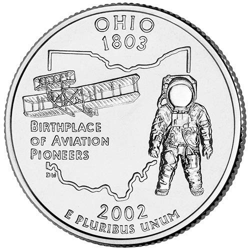 2002 P bu Ohio State Quarter Chort Necrupnulirani američki metvica