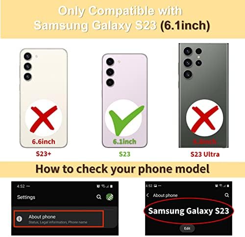 Coralogo za Samsung Galaxy S23 Case Leptir za žene Djevojke Girly Prilični telefonski slučajevi Slatki ljubičasti
