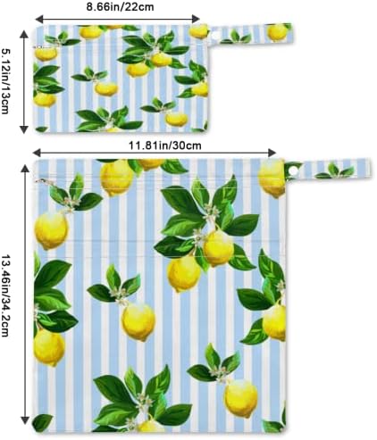 2pcs vodootporan vlažni koprive prugasti voćni limun listova za neplaćene bake za pranje rublja s dva patentni