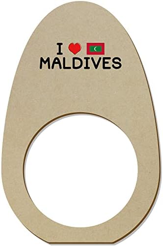 Azeeda 5 x 'Volim Maldivi' drvene prstenove / držače za salvete