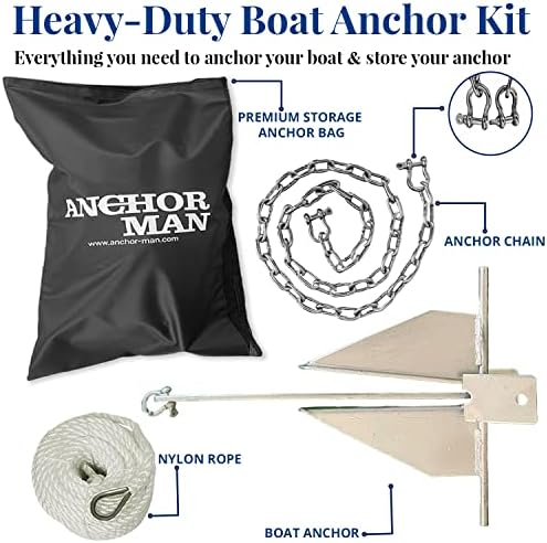 Anchor-Man prijenosni pocinčani komplet za sidrenje u stilu metilja, čamac za sidrenje, sidreno uže i sidrena