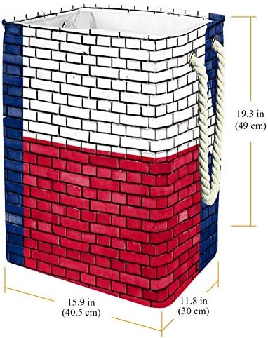 Inhomer Zastava Teksasa naslikana na zidu od cigle 300d Oxford PVC vodootporna odjeća korpa velika korpa