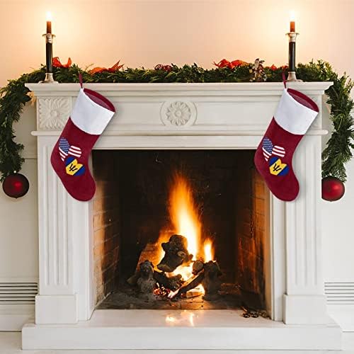 Barbados US Flog Božićne čarape Čarapa Xmas Tree Santa ukrasi Viseći ukrasi za kamin za odmor 16.5