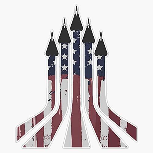 Trgovanje F-14 Tomcats Leteći vertikal sa obojenim američkim zastavama izduvna vinilna naljepnica Vodootporni