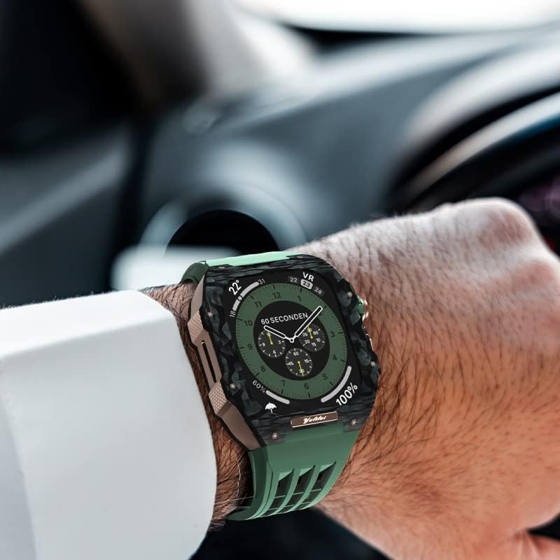Nibyq Carbon Fiber Watch komplet za Apple Watch 8/7/6/5/4 / SE seriju za iWatch 44/45 mm, luksuzni bend