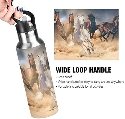 Qilmy Trljač za bocu za vodu za konjske vode Dvostruko zidna vakuum izolirana tikvica od nehrđajućeg čelika