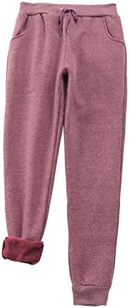 ZDDO ženske kolutske pantalone za žene obložene hlače zimske tople crteške atletičke jogger ugodne termalne