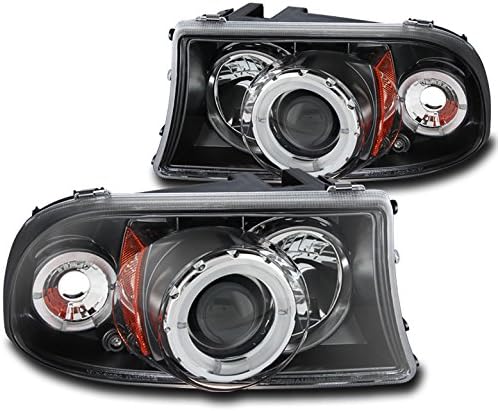 ZMAUTOPARTS Dual Halo LED projektor farovi prednja svjetla Crna za 1997-2004 Dodge Dakota