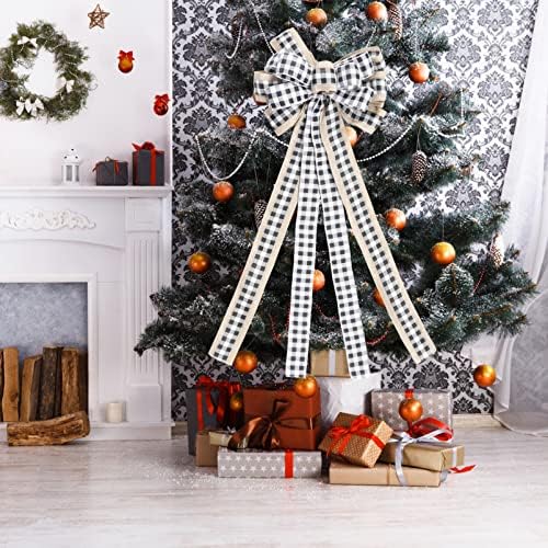 AMOSFUN 5pcs Christmas Christmas Dekoration Božićni luk Božićni viseći drveni ukras božićno stablo Topper