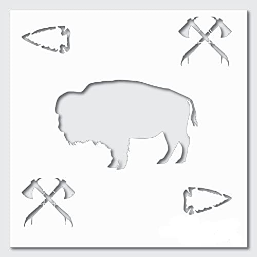 Tribalni šablon Indijanci Indian Buffalo Arrowhead Najbolji vinilni veliki bizoni umjetnički šabloni za