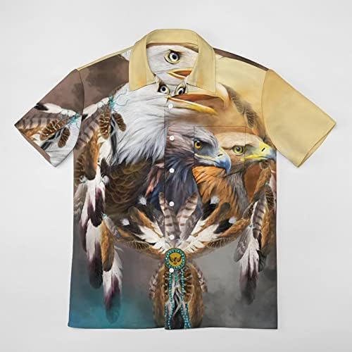 Southwestern Native American Indian Eagle Muške Havajske Košulje Kratki Rukav Casual Shirt Dugme Down Holiday Beach Shirts
