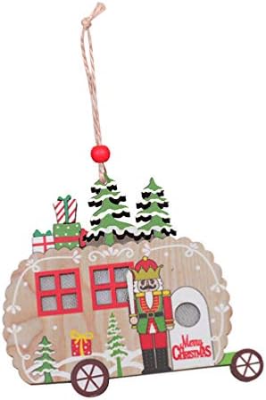 KESYOO Božić Nutcracker Ornament Božić Tree Light Up drveni viseći ukrasi svečani Privjesci za kućni Bar