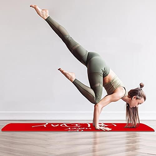 Debela neklizajuća Vježba & amp; fitnes 1/4 prostirka za jogu sa Happy Holiday Red Quote Print za Yoga Pilates