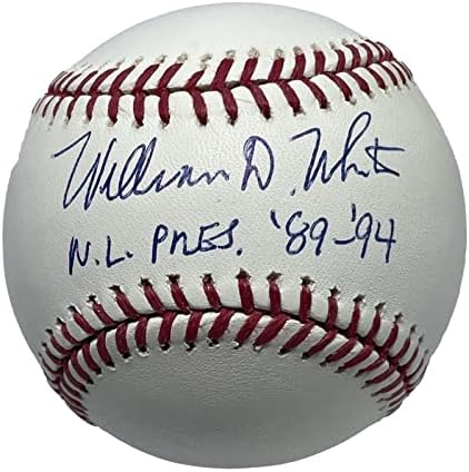 William D White potpisan MLB bejzbol JSA W175113 W / NL Pres 89-94 natpis - AUTOGREMENO BASEBALLS