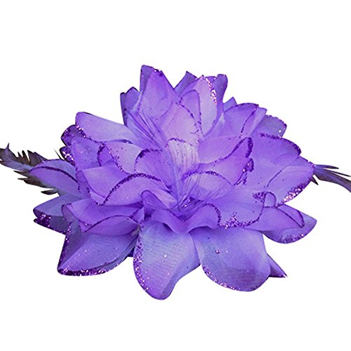 2pcs Weideal Wedding Orchide Cvijet sa perjem Klip za kosu Barrette Žene Djevojke Dodatna oprema
