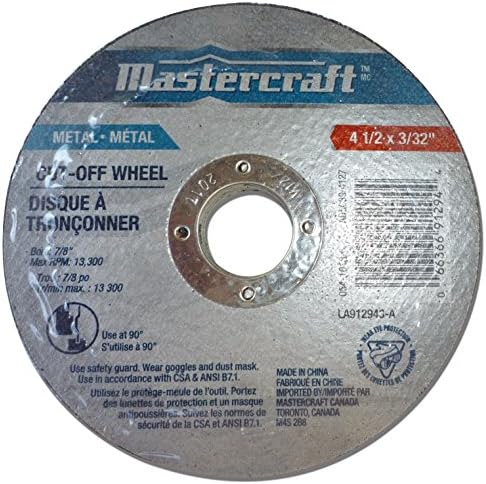 Mastercraft 5-pakovanje 4-1 / 2 x 3/32 x 7/8 metalni diskovi za rezanje kotača
