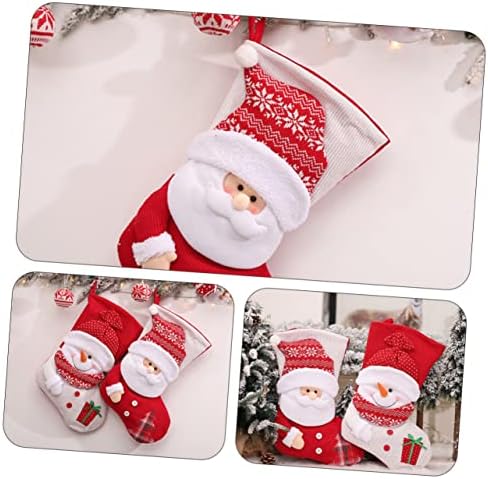 Abaodam 1pc Božićne čarape DecorlsAs Navideñas Para Pletene čarape Kamin Viseći čarape Santa Socks Starije čarape Candy torbice Božićne četke 3D