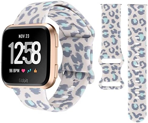 Vozehui Band Kompatibilan je s kravljeg mramora Leopard Fitbit Versa / Fitbit Versa 2 / Fitbit Versa Lite, Leopard Marble Cow Print Silikonski sportski opseg za Fitbit Versa / Versa 2 / Versa Lite Smart Watch Žene muškarci