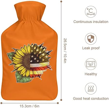 Suncokret američka zastava tople vode s poklopcem tople gumene boce za ubrizgavanje za krevet menstrualni bolovi grčevi 1 litra