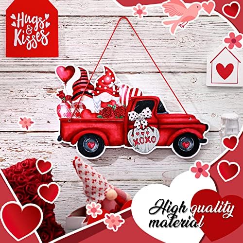 Dan zaljubljenih sa crvenom vrpcom Sretan dan Valentines Potpisuje Valentinovo Heart Gnome Rose Viseće ukrase