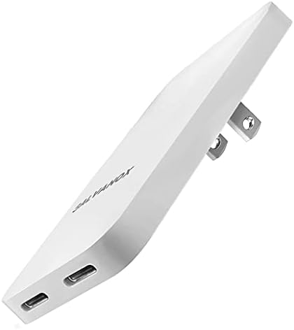 Galvanox Dual USB-C Flat Wall Charger multi Port tip C utičnica za brzo punjenje utikač za iPhone 12/13/14 Pro Max & amp; Samsung Galaxy telefone