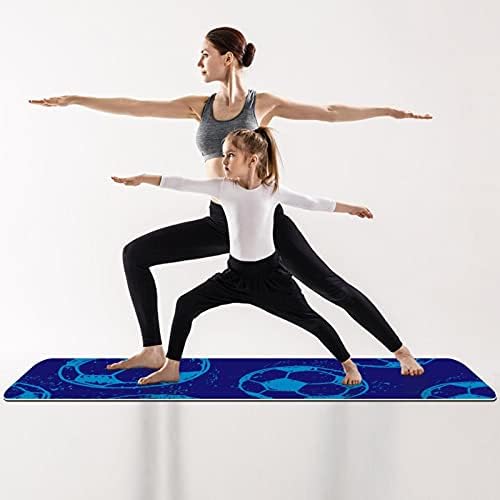 Debela neklizajuća Vježba & amp; fitnes 1/4 prostirka za jogu sa fudbalskim plavim printom za jogu Pilates