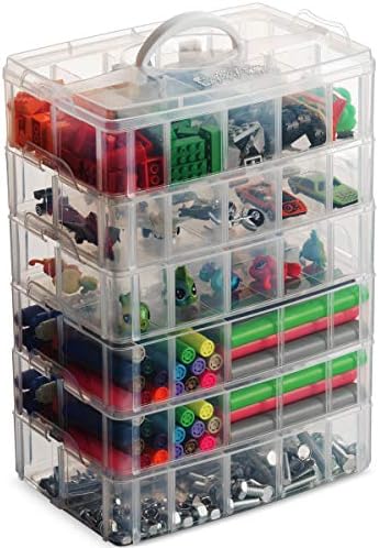 Lifesmart Skladišni kontejner 2022 Poboljšani čvrst dizajn Clear 60 Podesivi odjeljci Kompatibilan sa LEGO