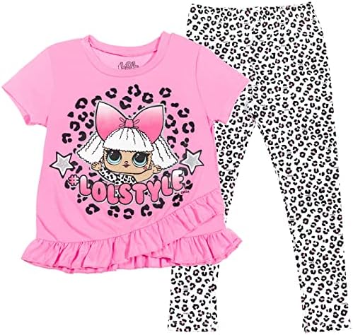L. O. L. Iznenađenje! Djevojke Neon QT Bon Bon Diva Queen Bee touchdown T-Shirt i helanke Outfit Set Toddler