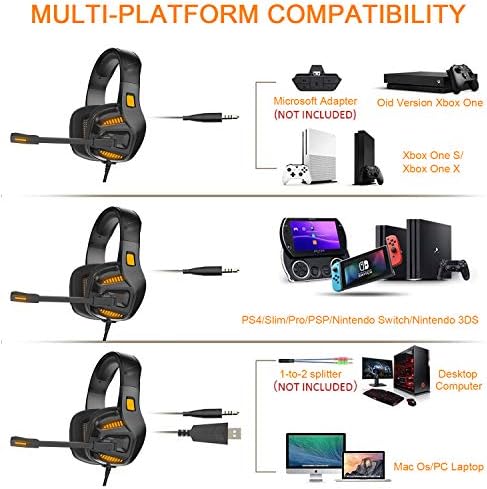 RUMIXI PS4 gaming slušalice, Xbox One slušalice sa 7.1 surround zvukom Stereo, slušalice za igranje sa mikrofonom