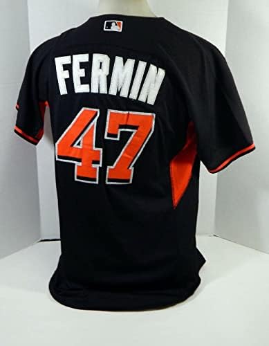 2014-16 Miami Marlins Fermin 47 Igra Rabljeni Black Jersey St BP 48 DP18480 - Igra Polovni MLB dresovi