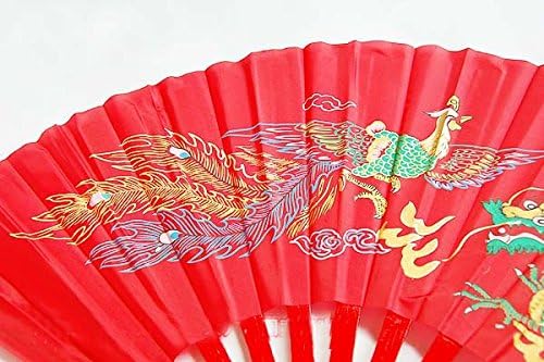 Jiaoguo maskota Dragon Phoenix Kung Fu Tai Chi borilačke vještine 13 rebra bambus Frame Fan Red