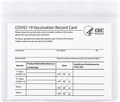 Almhh 2 Pakovanje-CDC zaštita kartice za vakcinaciju 4 X 3 inča za držač vakcinisane kartice za imunizaciju,
