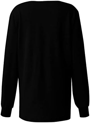 NOKMOPO obrezan džemperi za žene modni ispisani V-izrez dugih rukava s dugim rukavima Gornja bluza grafička dukserica