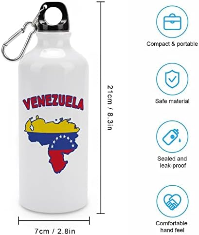 Venezuela Flag Mapa Sportske vode Boce Vakuum izolirani aluminij za višekratnu upotrebu sa kampovima za