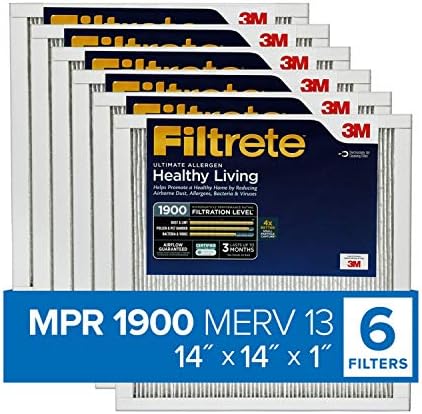 Filter za vazduh Filtrete 14X14X1, Filter za vazduh AC peći, ultimativni alergen za zdrav život, 6 pakovanja