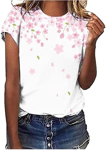 Ženske cvjetne košulje Crw Crt Ljeto Slatke vrhove kratkih rukava Basic Tees Poslovne kauzalne majice Elegantne