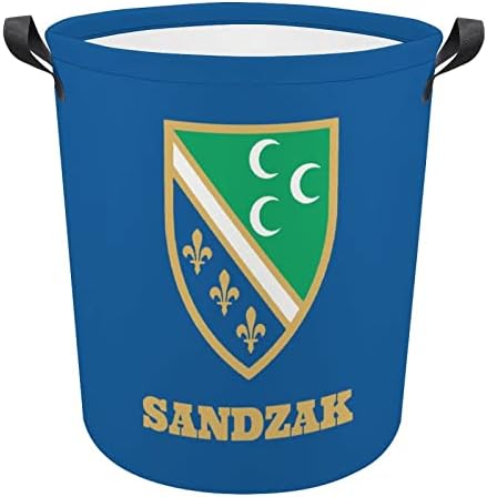 Sandzak zastava Sklopiva košarica za pranje rublja Vodootporna kočića za odlaganje kante s ručkom 16,5 x