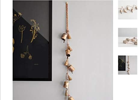 Mango pokloni Dekorativni niz od 10 rustikalnih zvona vintage stil 70 cm string