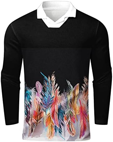 XXBR muške košulje od vafle, rezervat V izrez s dugim rukavima cvjetni patchwork casual henley majica vintage
